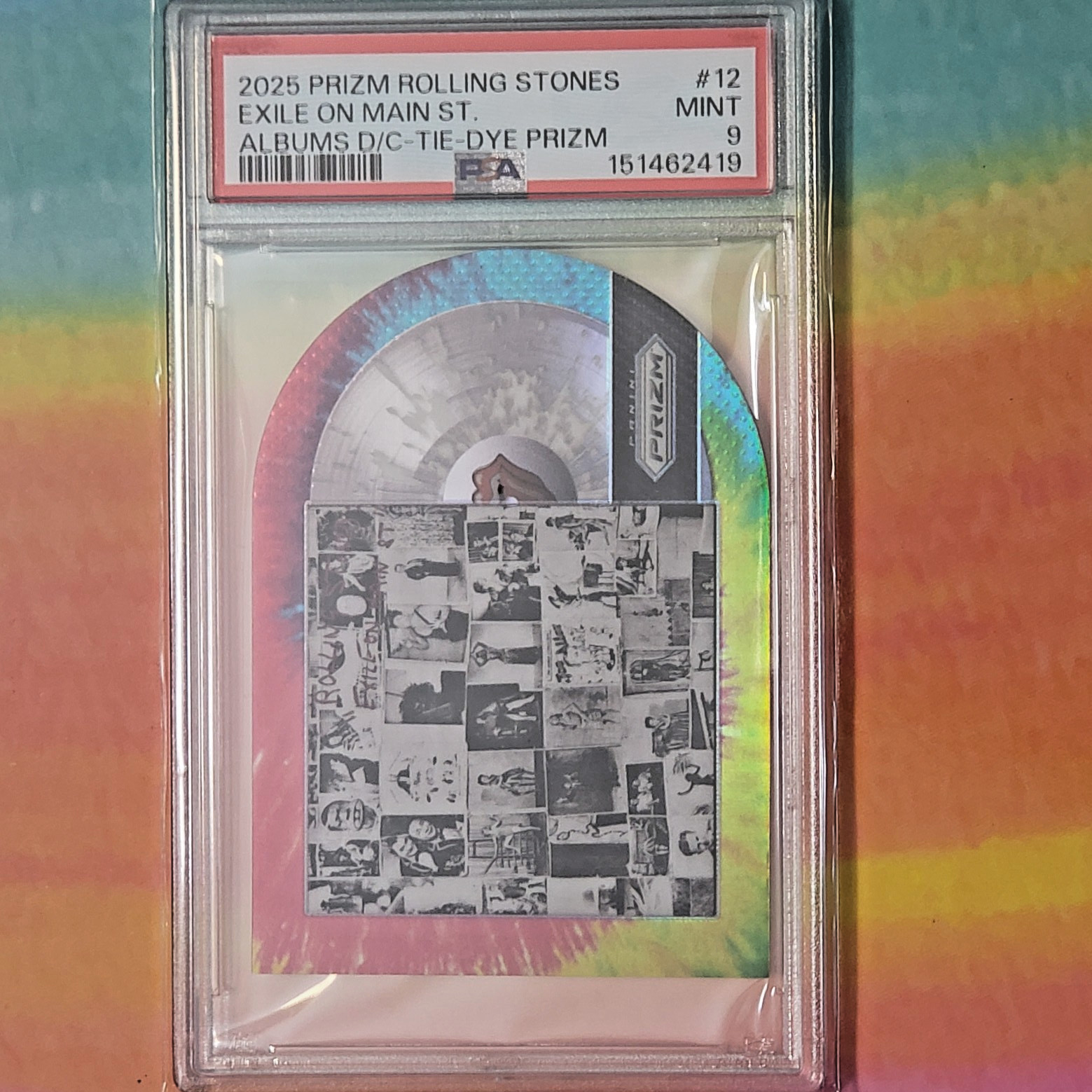 PSA 9 2025 Panini Prizm Rolling Stones Exile on Main Street Tie-Dye #12 01/49