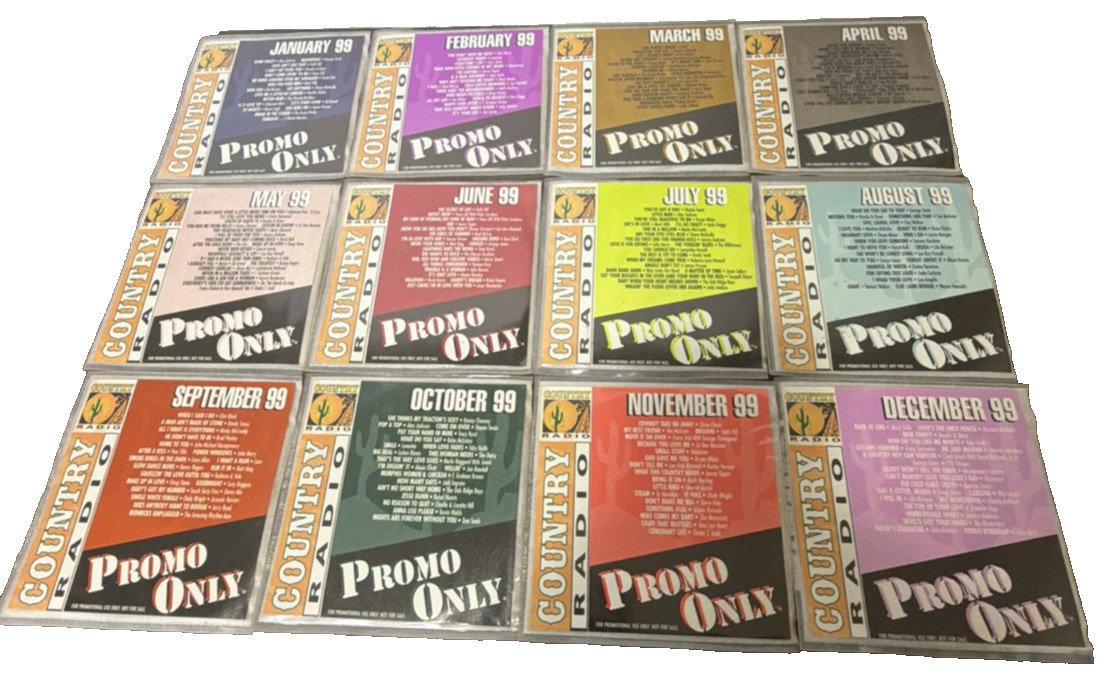 1999 Promo Only Country Radio CDs Complete Set of 12 January-December
