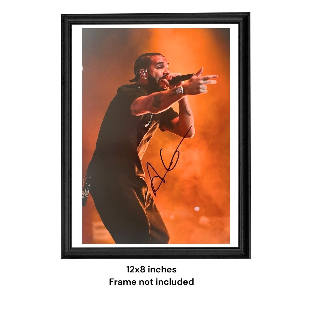 Aubrey Graham Hand Signed Drake A4 Photo HABIBI Rapper COA & PSA QO Card + PROOF