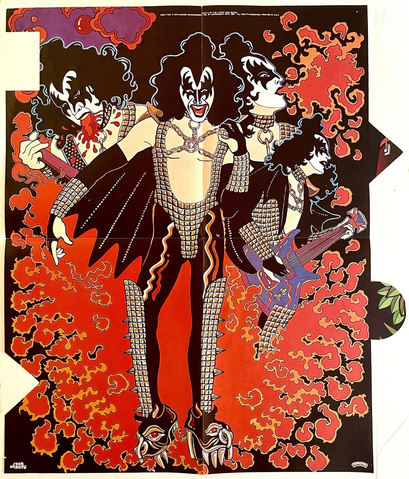 KISS GENE SIMMONS 1978 SOLO LP MURAL POSTER Part 2 ORIGINAL Aucoin INSERT ONLY