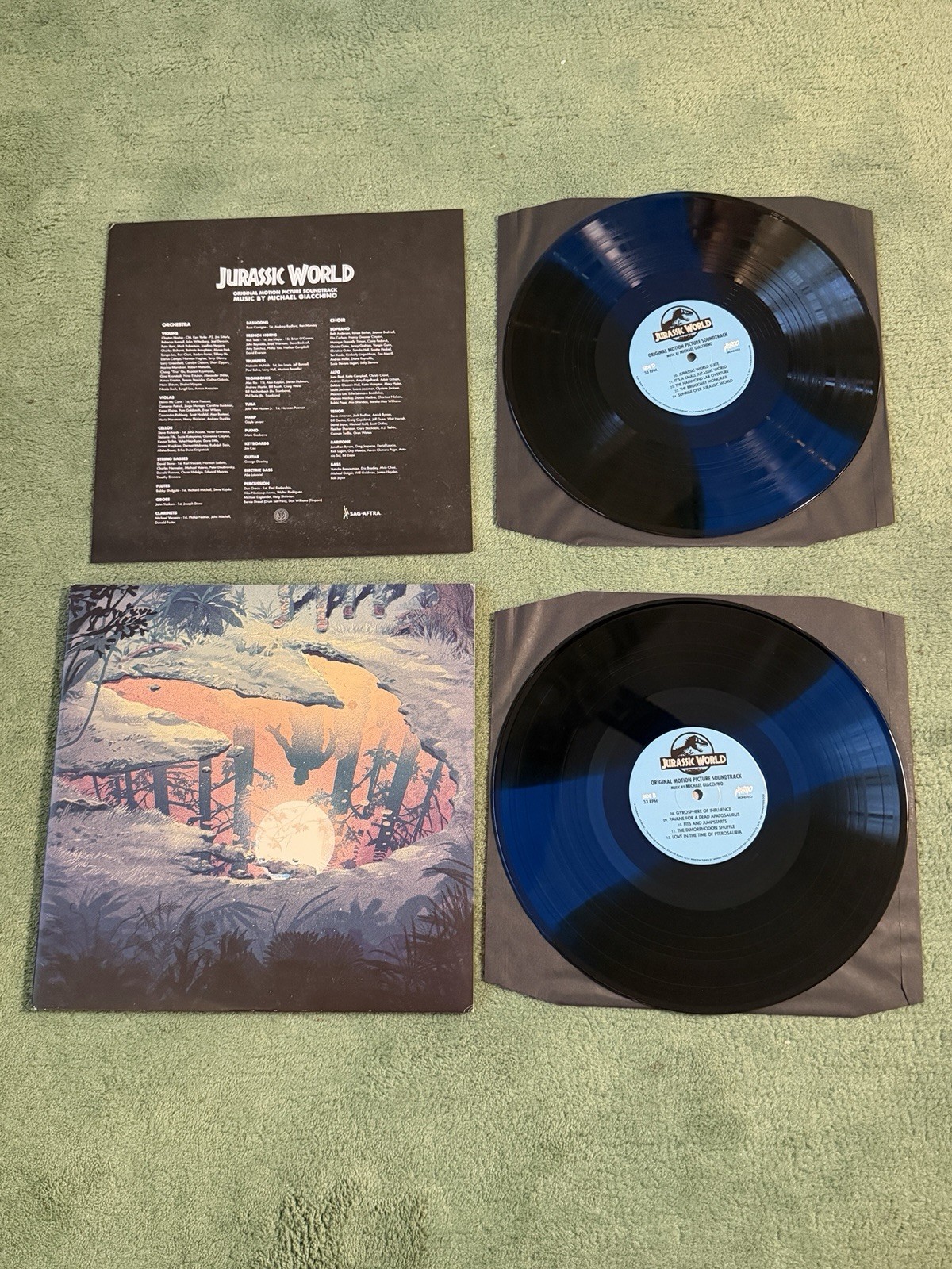Jurassic World Vinyl LP Michael Giacchino, Mondo Exclusive, Green/Blue Stripe