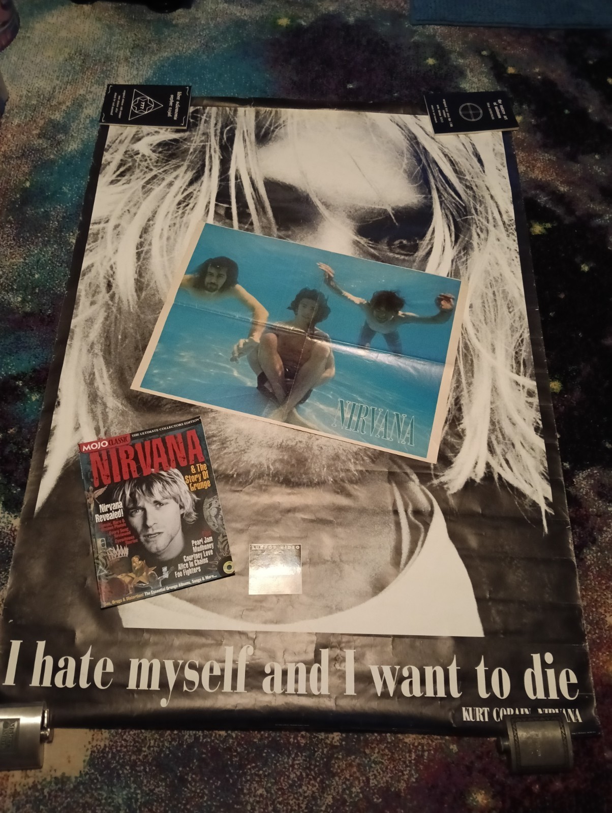 Rare Nirvana Posters I Hate Myself  & Nevermind & Inutero  + Magazine 