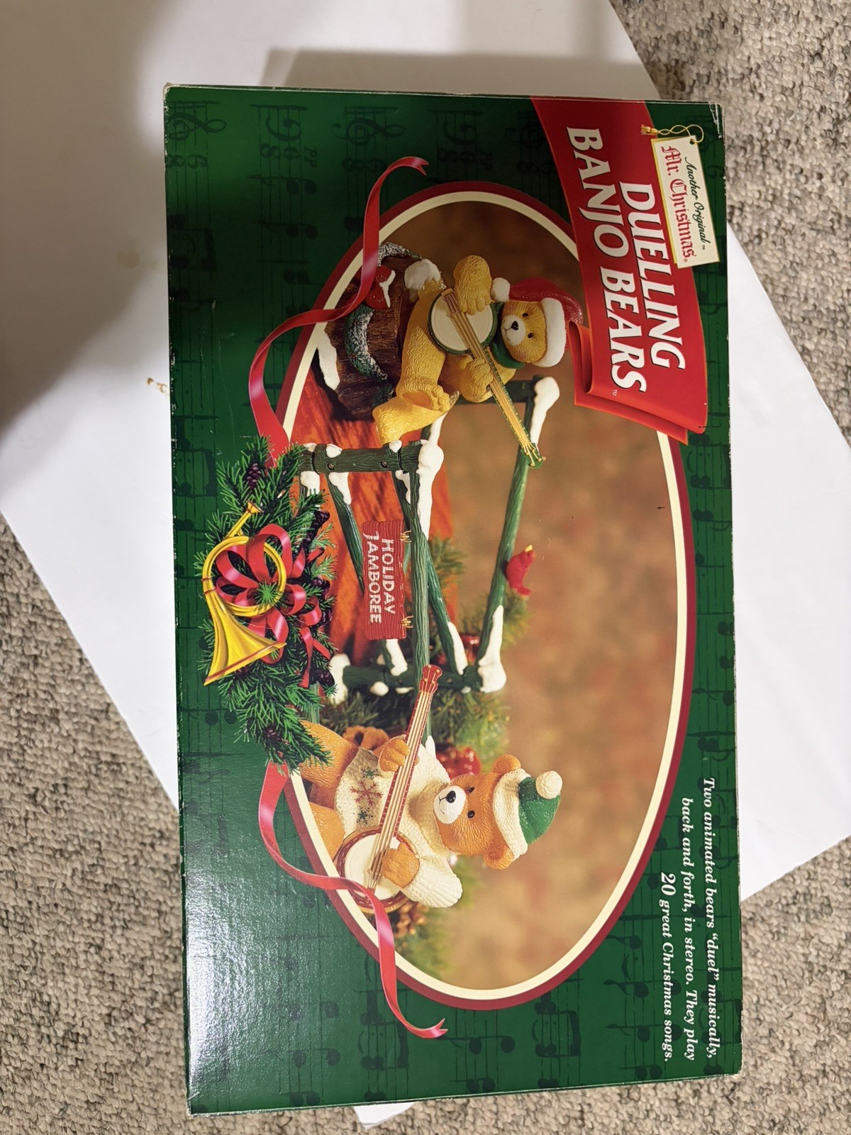 Mr Christmas VTG 1997 Duelling Banjo Bears Musical Plays 20 Holiday Songs