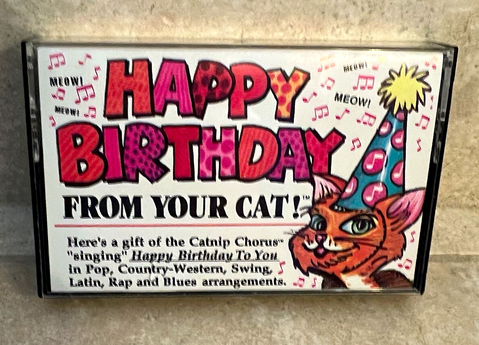 Vintage 1993 Catnip Chorus Happy Birthday From Your Cat Cassette Tape VGUC