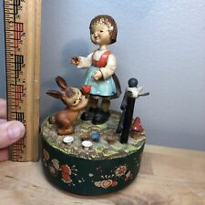 Vintage ANRI Handcrafted/painted Rotating MUSIC BOX.