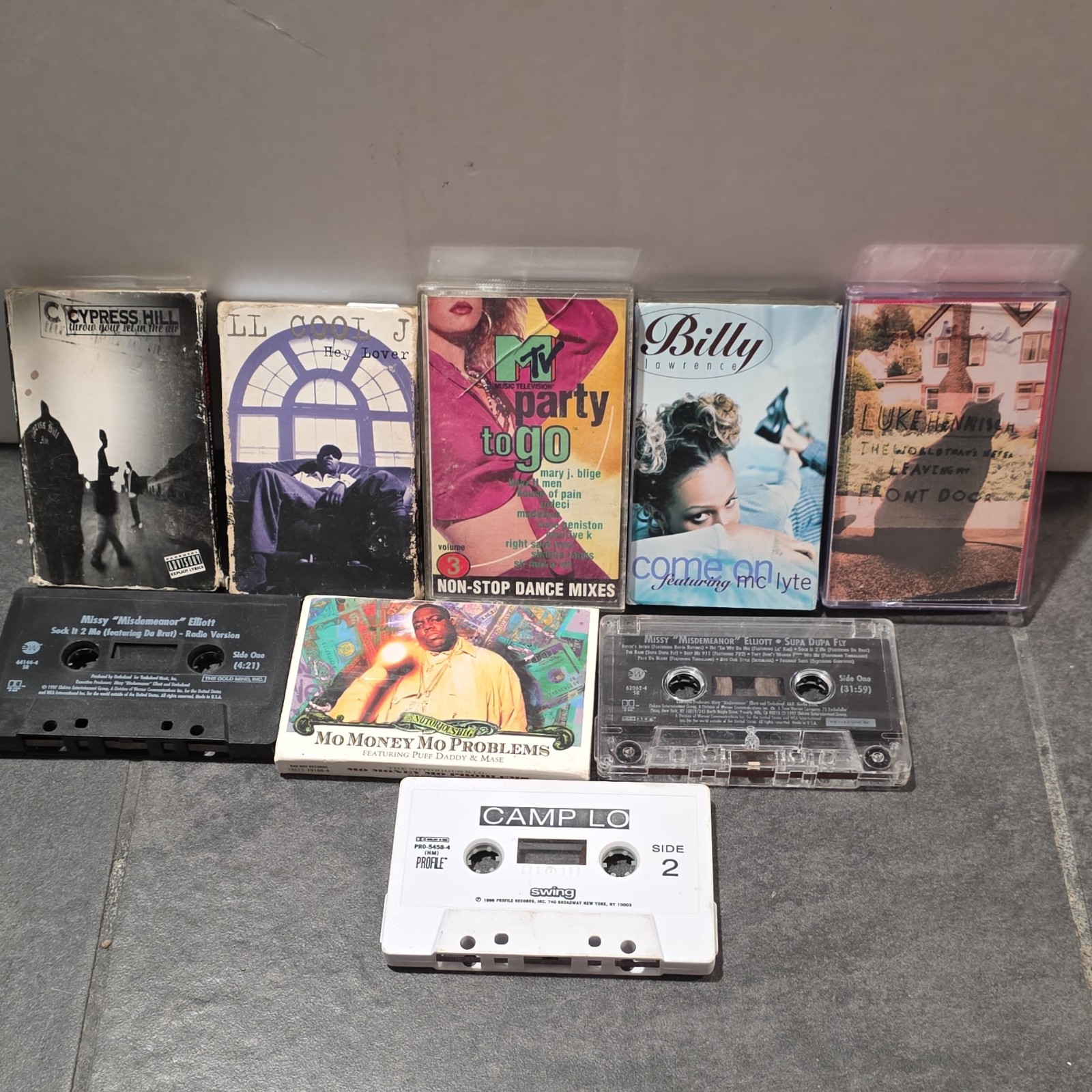 Vintage 90s Hip Hop Rap Cassette Tape Lot Cypress Hill LL Cool J Missy Elliott