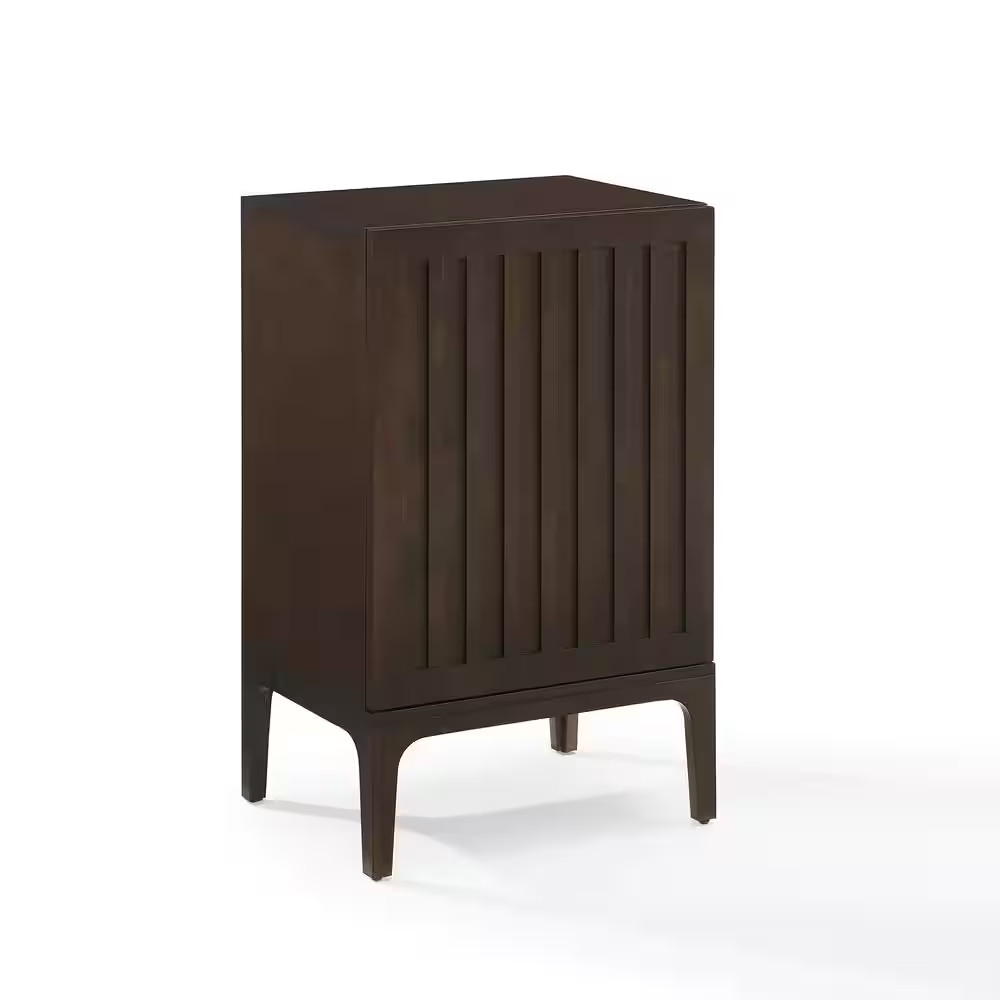 Asher Dark Brown Record Storage Stand
