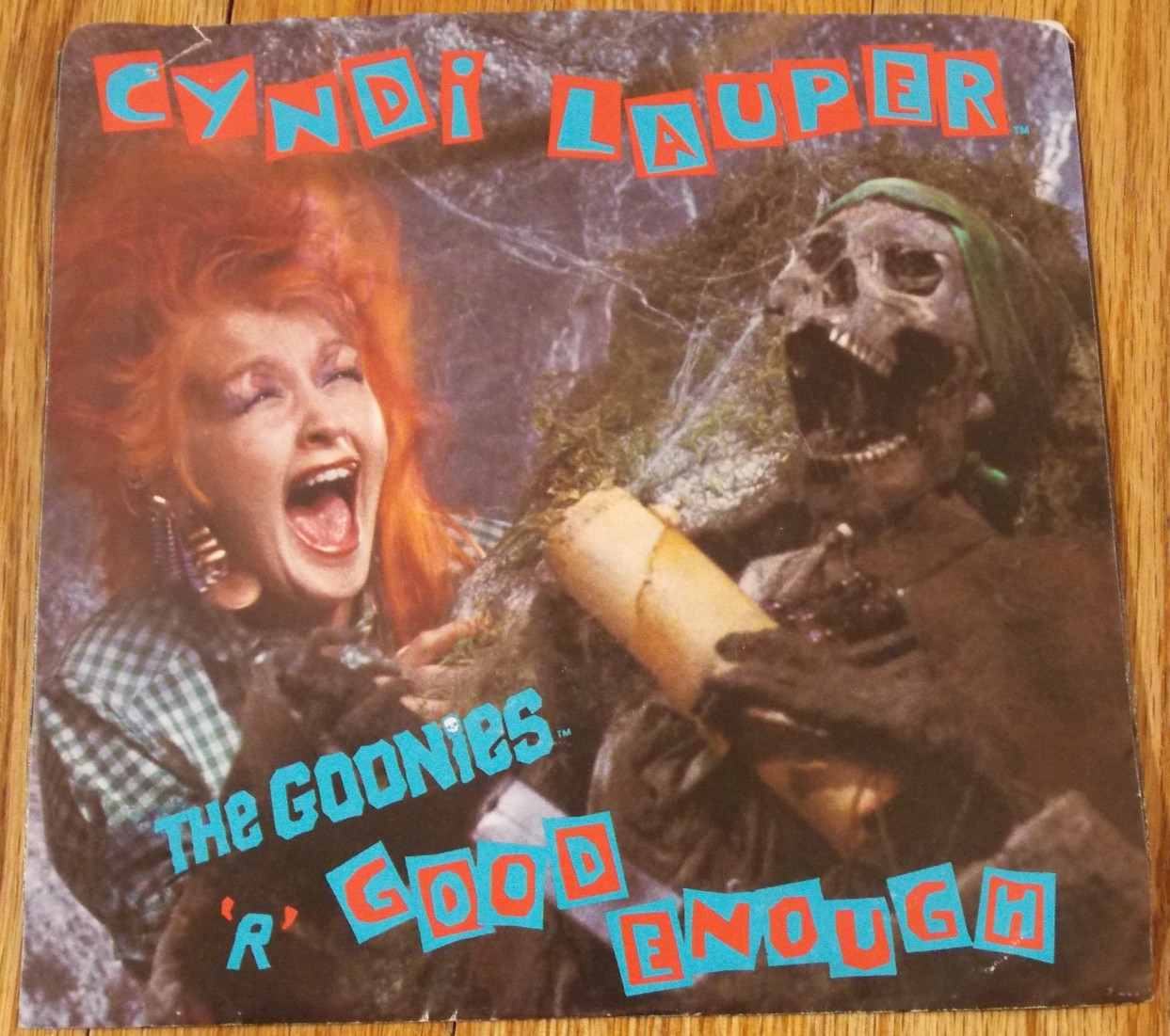 CYNDI LAUPER-The Goonies \'R\' Good Enough~ORIG. 80s Portrait PIC SLEEVE 45~VG+