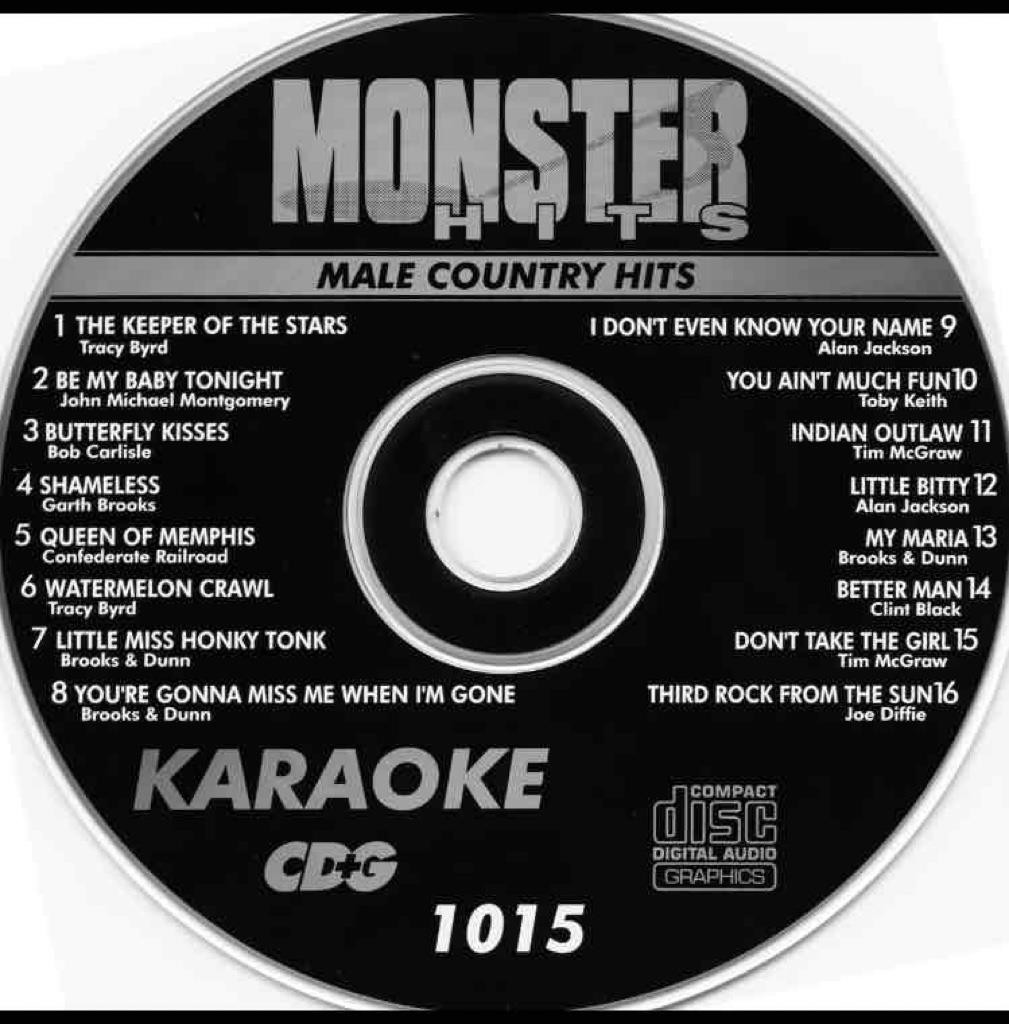 MALE COUNTRY KARAOKE CDG DISC MONSTER HITS MH1015 CD MUSIC SONGS CD+G  