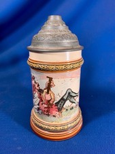 METTLACH BEER STEIN #2177  SLEEPING JESTER WITH GUITAR 2 L. LIDDED STEIN picture