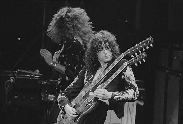 Robert Plant Jimmy Page Performing With British Heavy Rock Group L- Old Photo 10