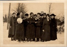 1916-17 Women's Band w Banjo & Guitar on Snowy Campus Photograph Ferris picture