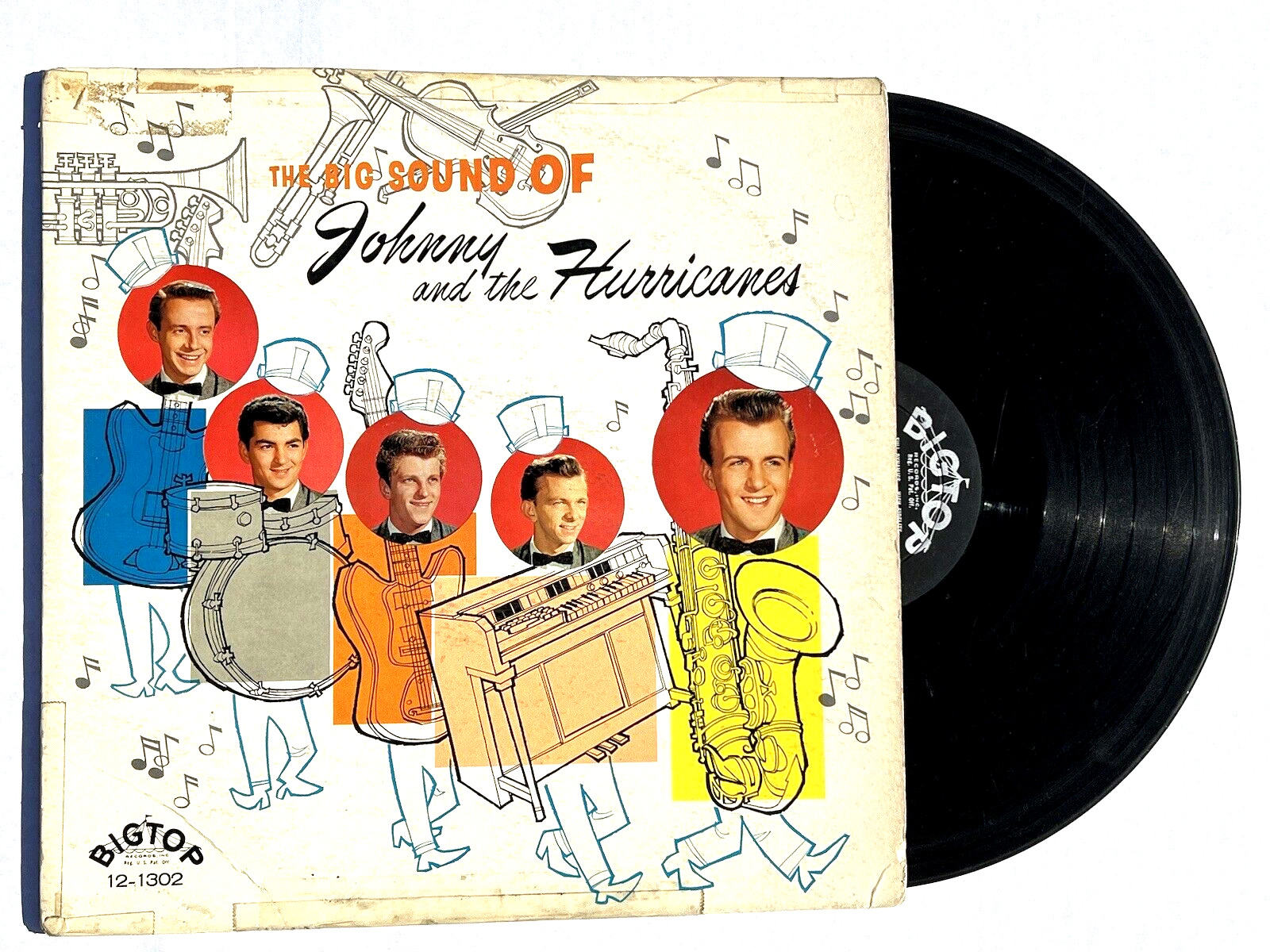 THE BIG SOUND OF JOHNNY AND THE HURRICANES  BIGTOP 12-1302 LP RECORD WALL HANGER