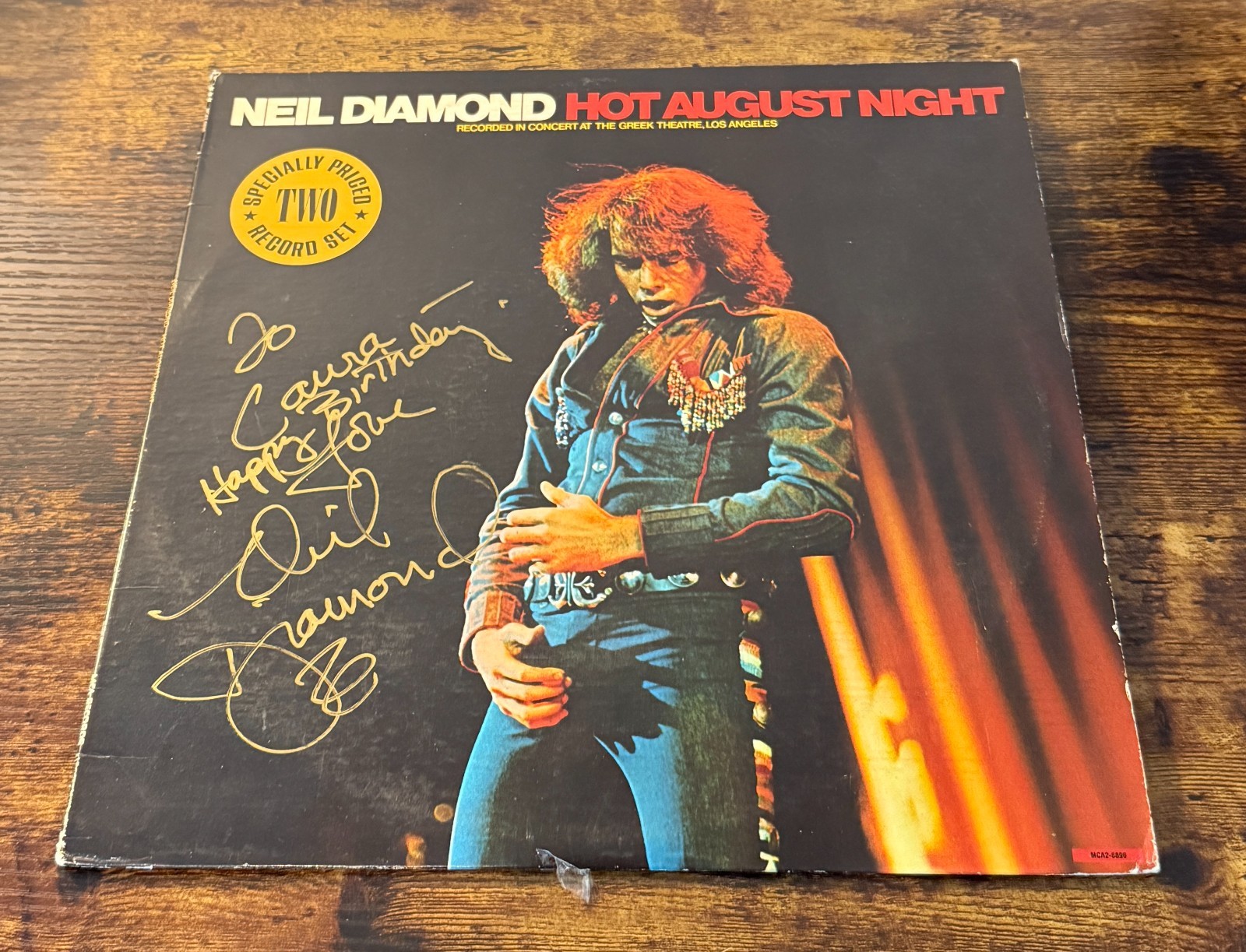 Neil Diamond Original Signed Autograph Hot August Night LP Vinyl Record Album