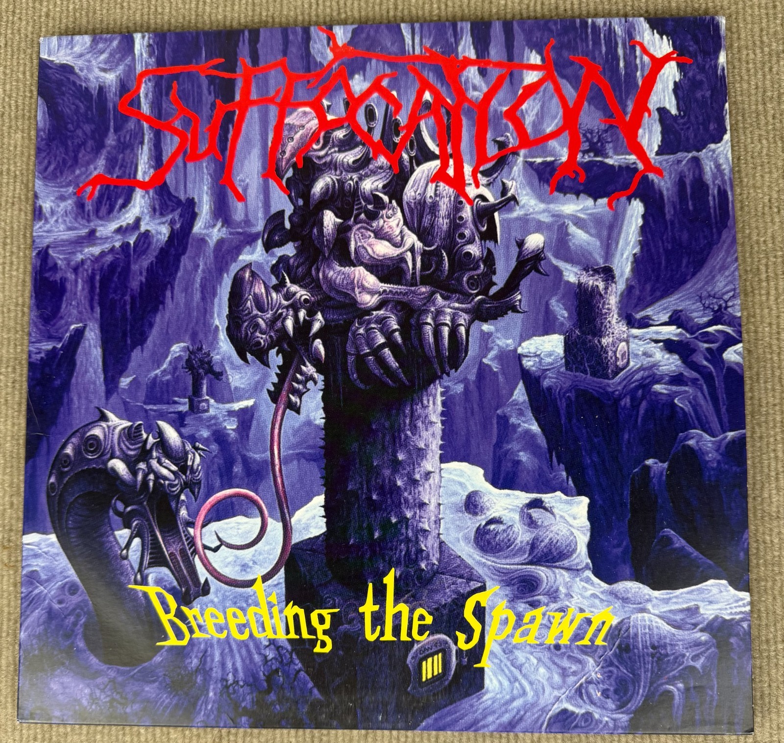 Suffocation Breeding the Spawn Blue Vinyl LP 2016 Listenable POSH333 VG+