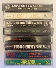 Vintage Lot of 8 Rap & Hip Hop 90's Cassette Tape Public Enemy LL Cool J Crew picture