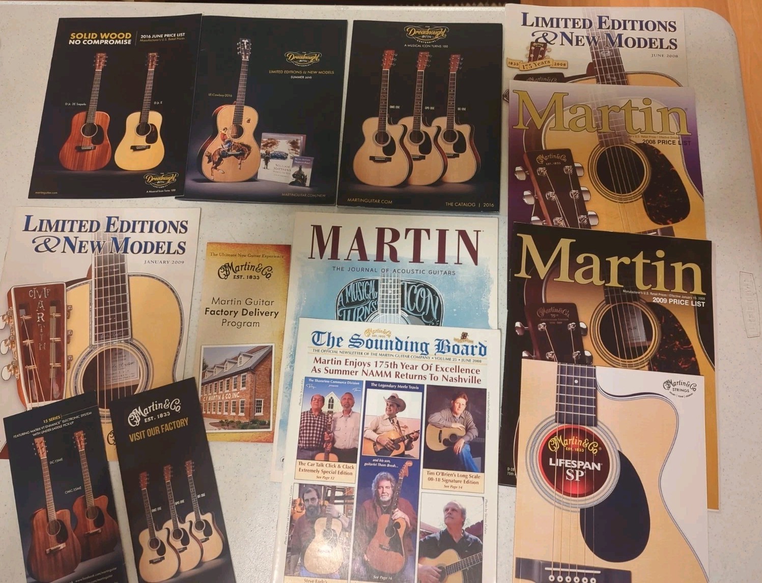 Lot Of 13 Martin Guitar Catalogs And Literature
