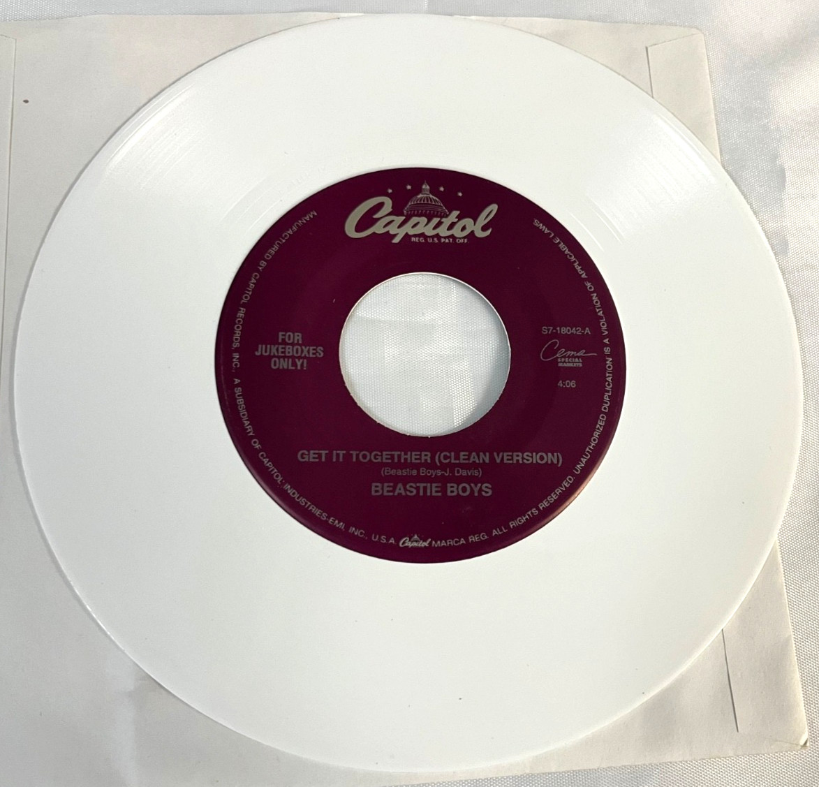 BEASTIE BOYS - Get It Together Futterman\'s Rule White Vinyl 7\