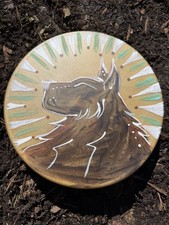 Native American drum 10” Hand drum Earth Pigment Paints Wolf Paw picture