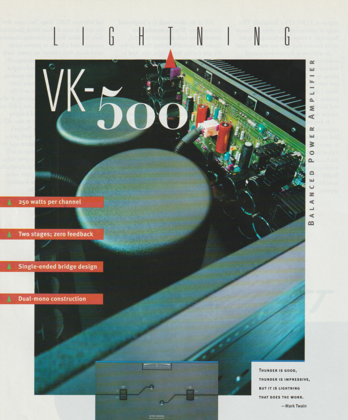 1996 Balanced Power Amplifier VK-500 Print Ad 8\