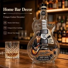 ZZ TOP BILLY GIBBONS Guitar Shaped Liquor Whiskey Decanter Bottle New   picture
