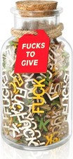 Jar of Fucks Gift Jar, 200-Pcs Colorful Wooden Letter Fucks Funny Present picture