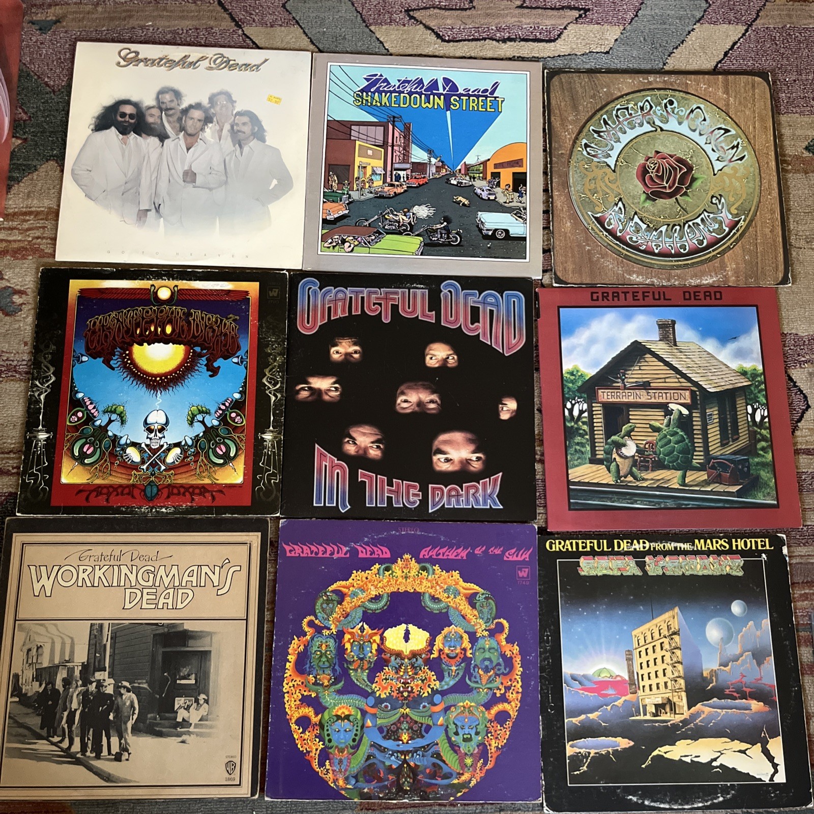 9 Grateful Dead Vinyl LP Record Lot workingman’s dead shakedown American beauty