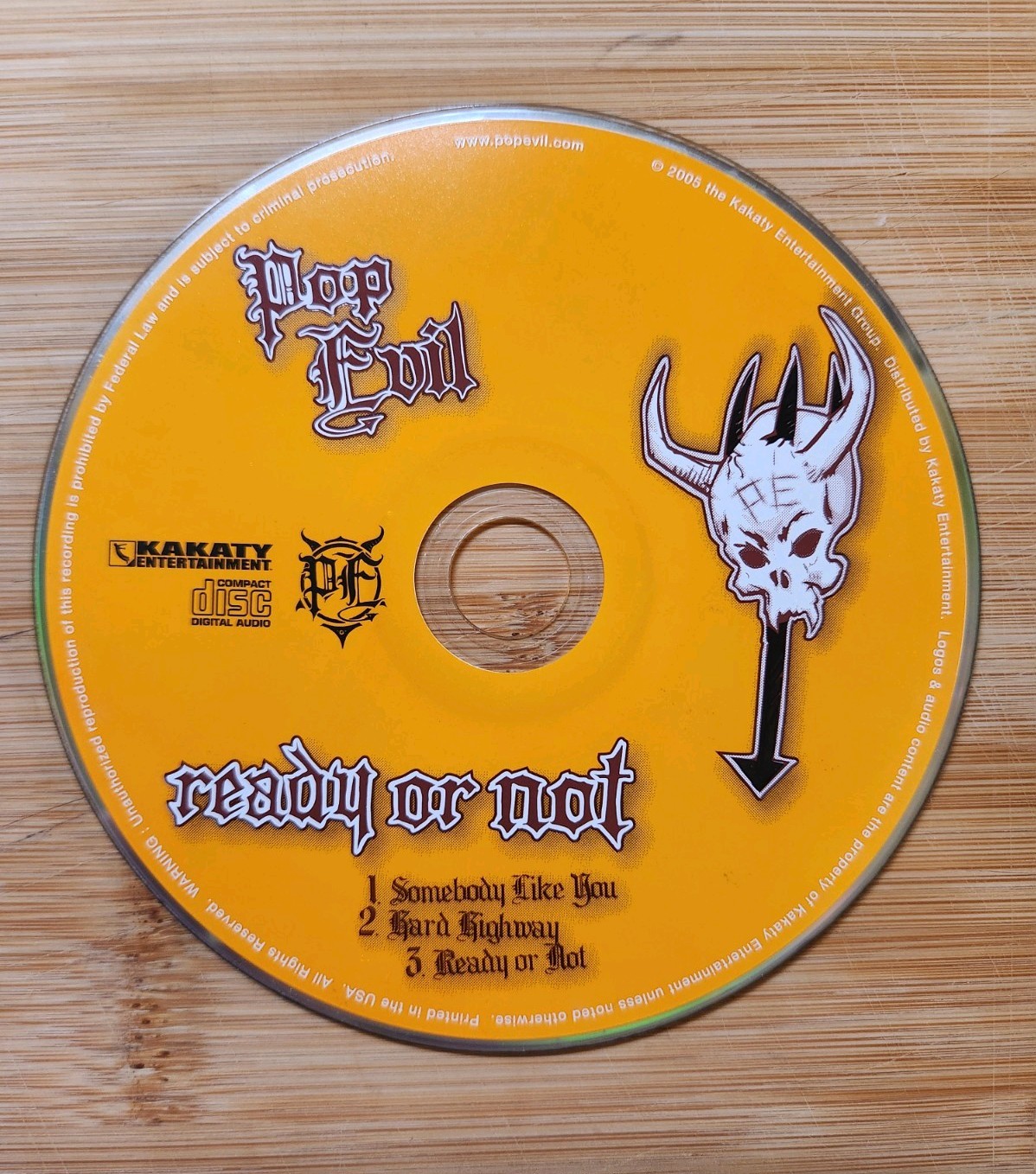 Pop Evil Ready Or Not CD 2005 EP Rare Independent Promo Kakaty DISC ONLY