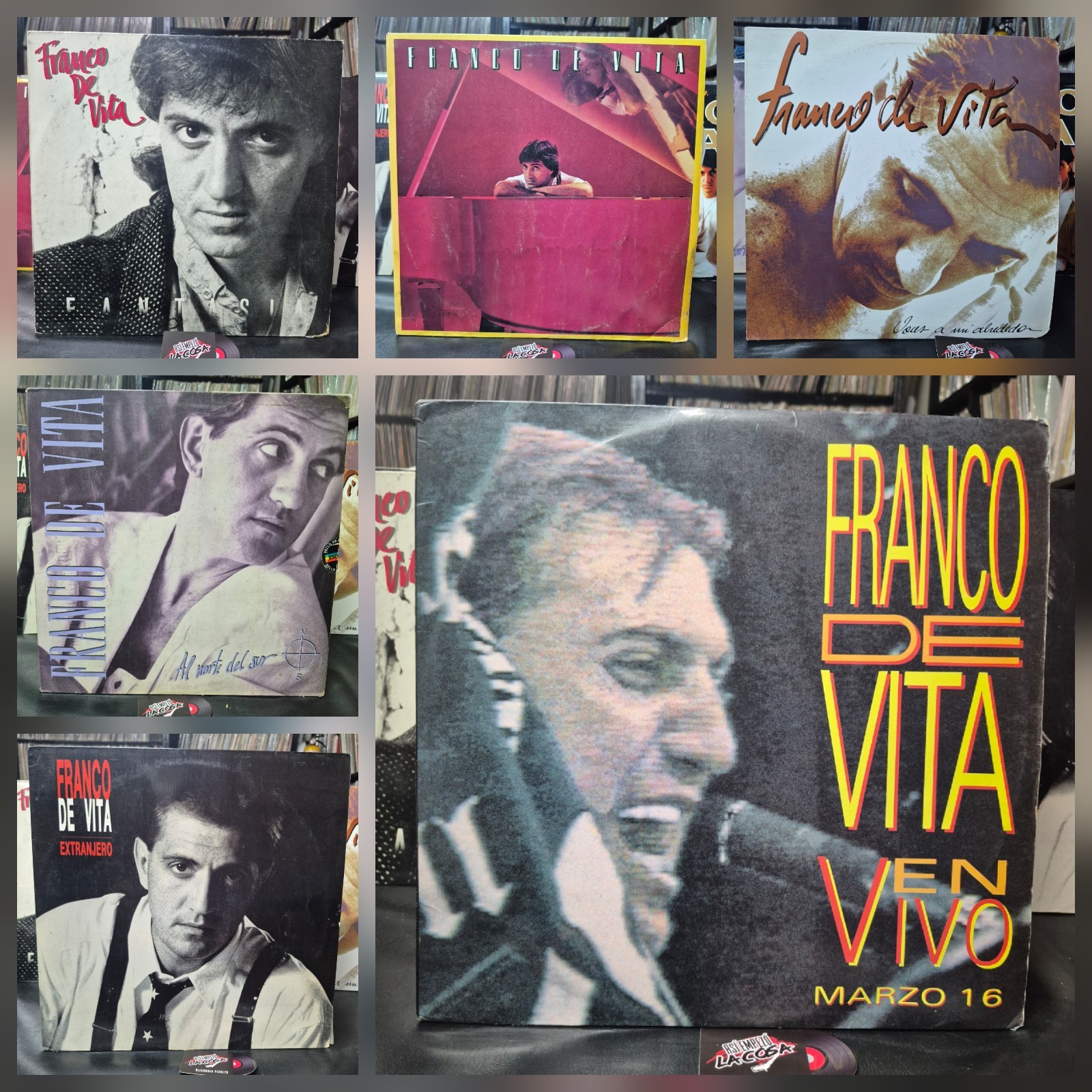 Franco De Vita – Lote X 6 LP -Latin, Pop, Ballad, Rock, Venezuela, 1992 Vintage 
