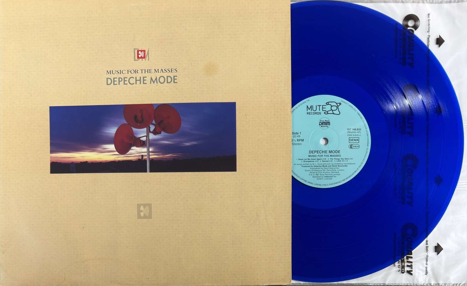 Depeche Mode Music For The Masses - First Press Mute Blue Vinyl LP 1987 VG+