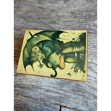 Hummel Vintage Music Box Children Umbrella Japan Wind Up Wood Fuji Wooden ViDeO picture