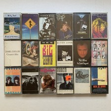 Vintage Classic Rock Cassette Tape Lot of 18 - U2 Yes Bangles Elton Page Etc. picture