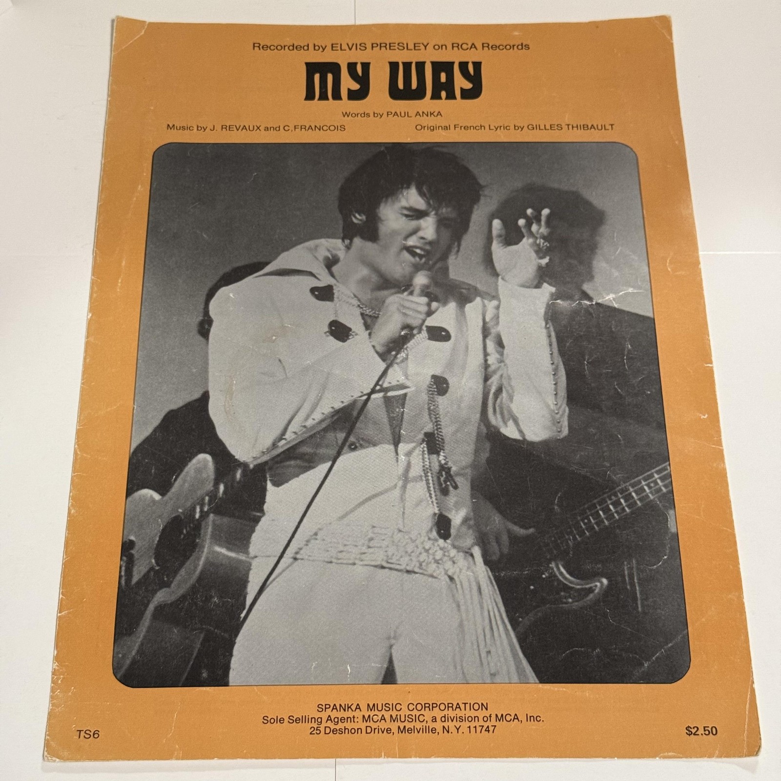 Vintage Elvis Presley My Way Sheet Music 1969 Paul Anka Spanka Music MCA USA