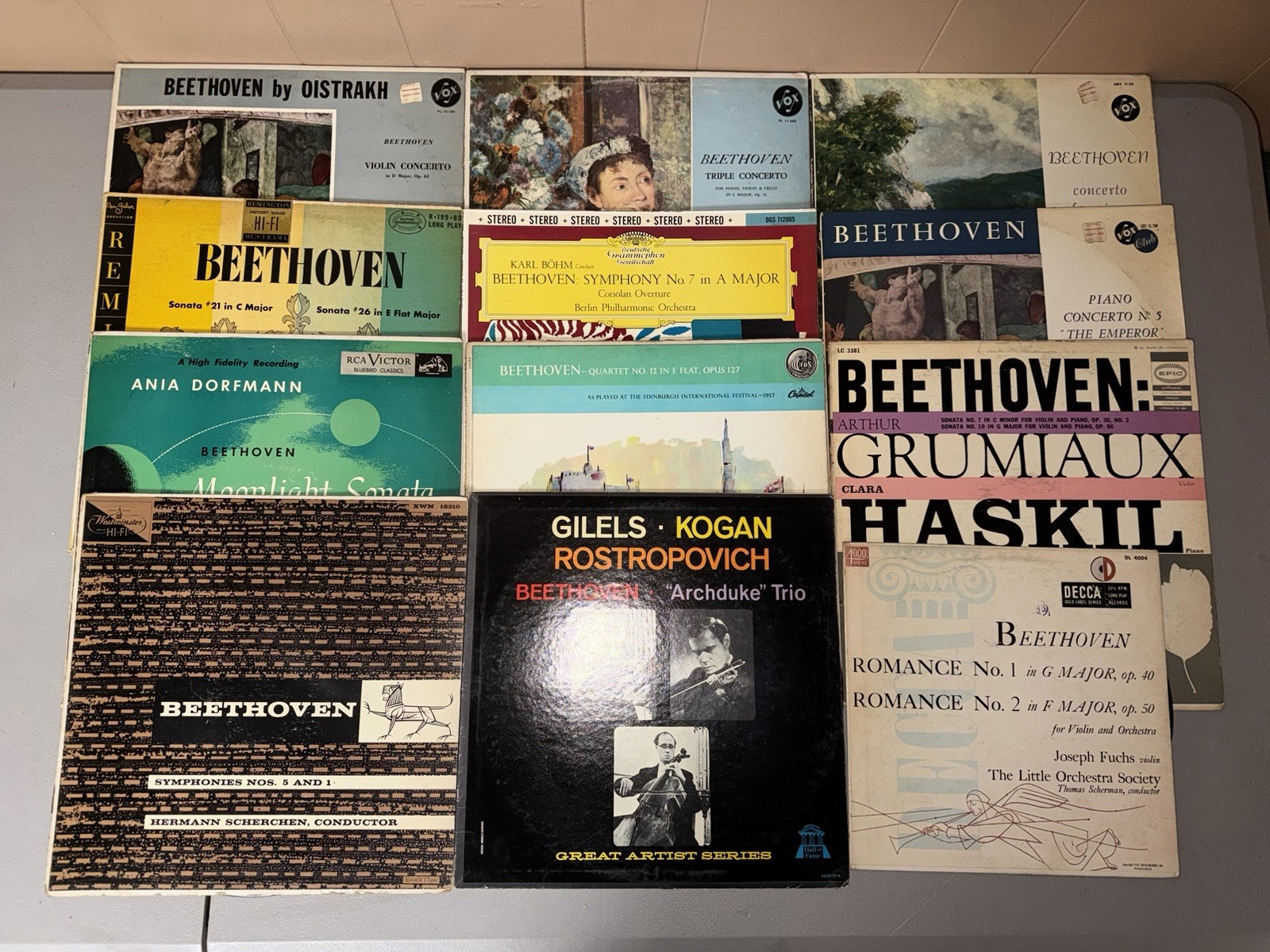 Lot of 12 Vintage  1950s/60s Classical Beethoven Vinyl Records - All Untested