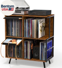 3 Tier Flip Top Record Player Stand, Vinyl Record Storage Holds up to 300+ Album picture