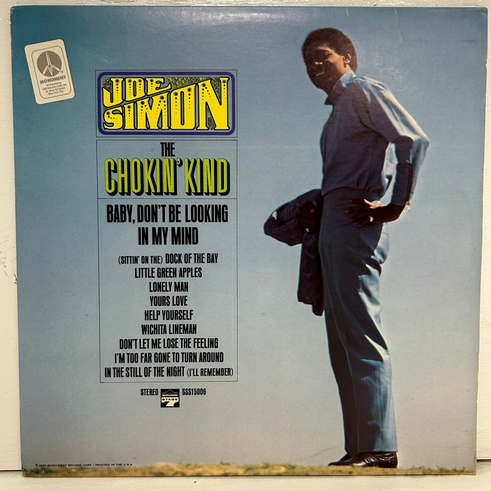 Joe Simon The Chokin’ Kind Vintage LP 1969 Sound Stage 7