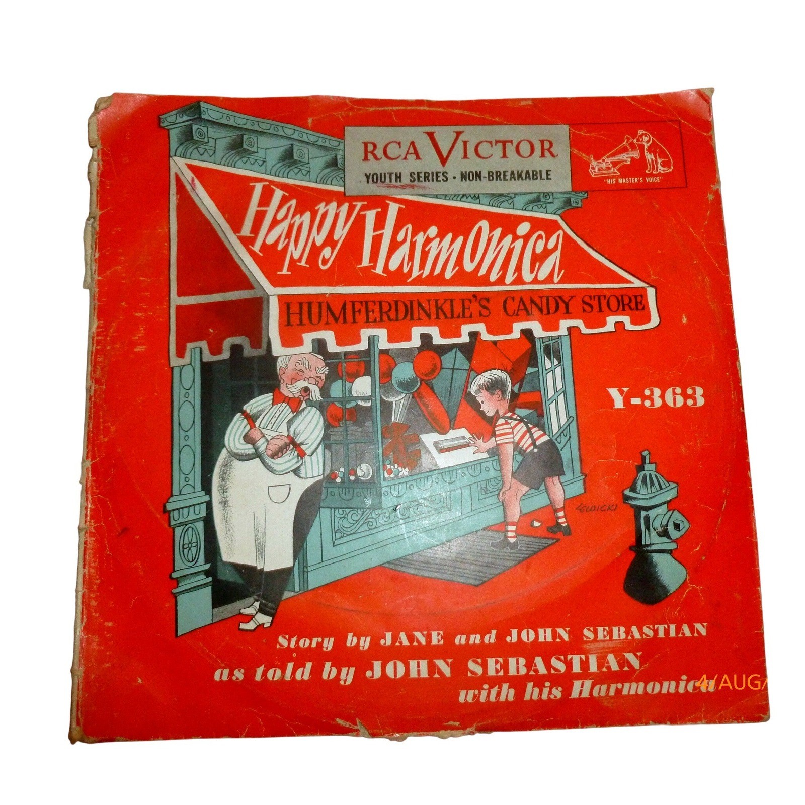 Vintage RCA Victor Happy Harmonica John Sebastian 78 RPM Record Y-363 Gatefold