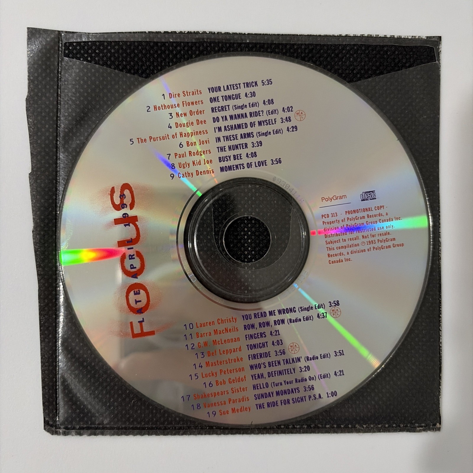 Focus TC Plus PolyGram Promotional Compilation CD