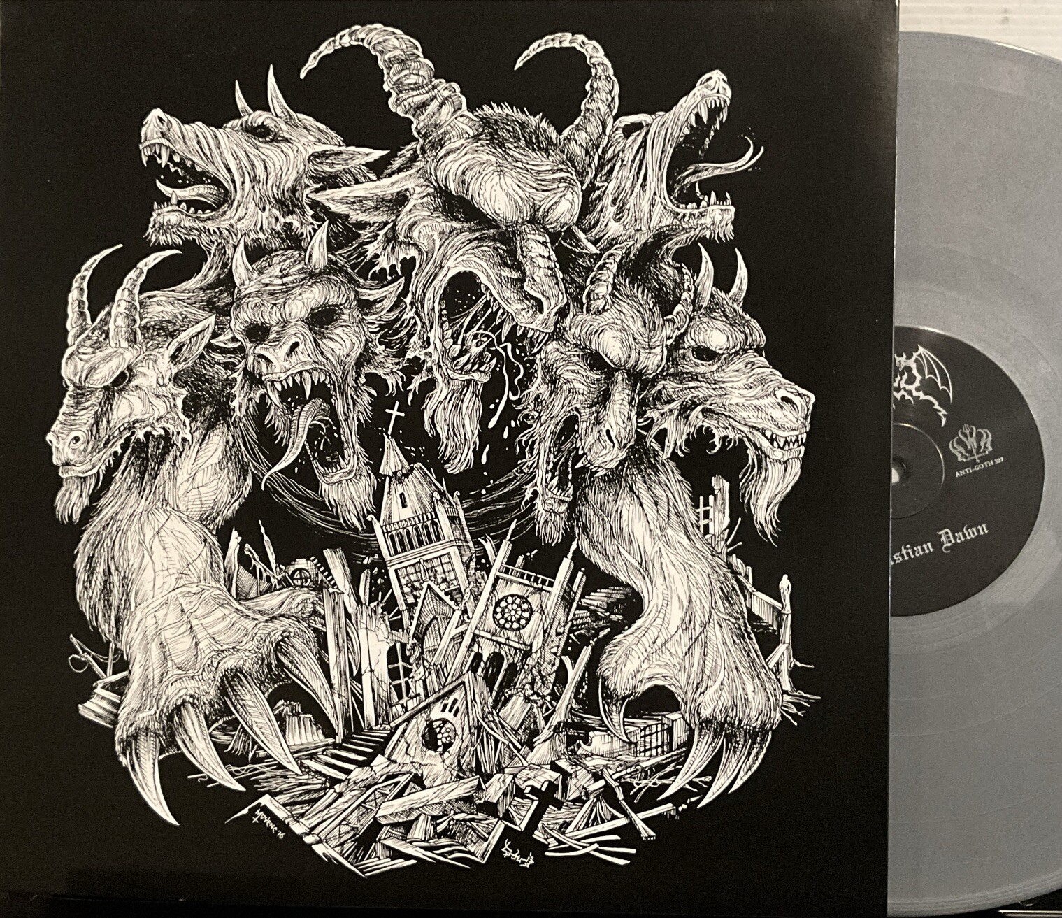 Demoncy - Faustian Dawn LP 2017 Nuclear War Now – ANTI-GOTH 327 EX/EX [Silver]