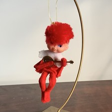 Vintage 1950s Japan Pixie Elf Knee Hugger Ornament Rare Lute Banjo Instrument picture