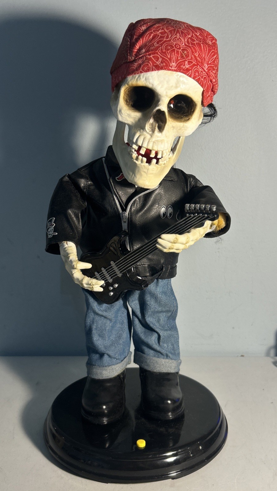 Gemmy Dancing Skeleton Guitar Biker Singing Rocker ZZ Top La Grange - Tested