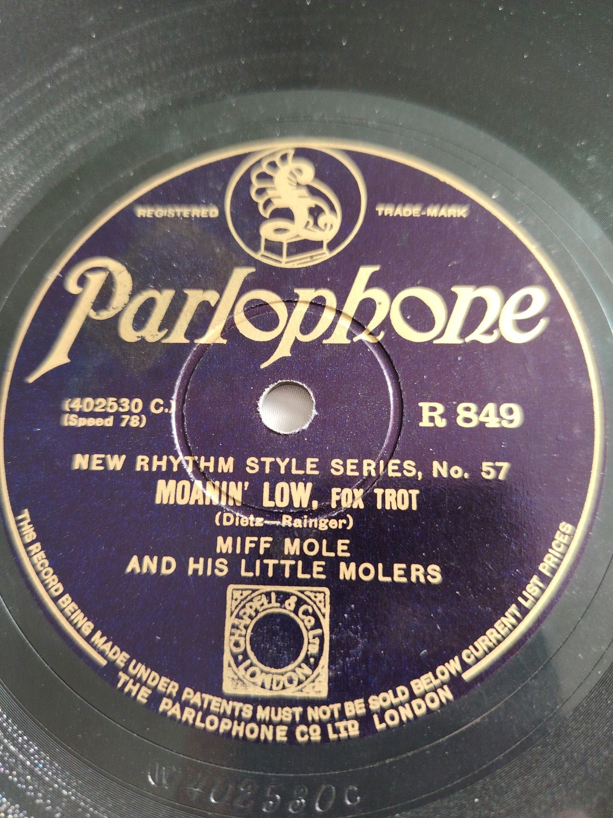 MIFF MOLE Little Molers Moanin\' Low HARLEM FOOTWARMERS Ring Dem Bells Parlophone