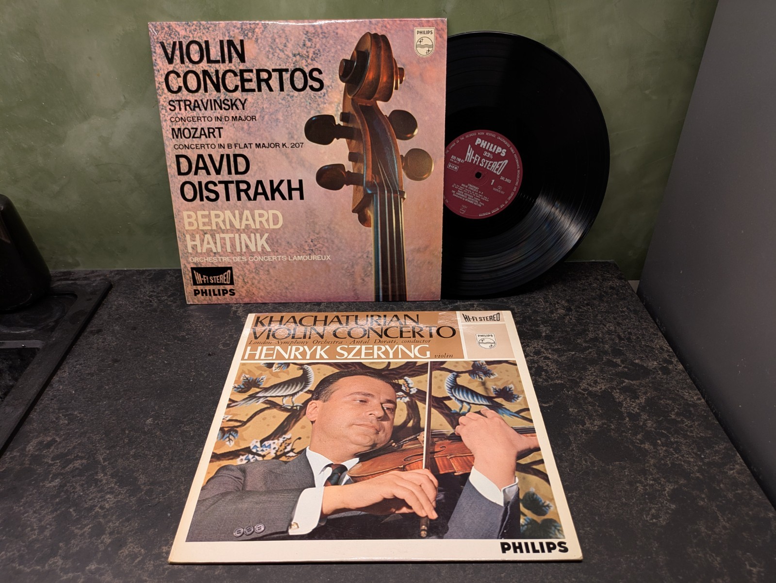David Oistrakh Henryk Szeryng Philips Stereo 2 LP Lot Red Label NM/EX, 1ed
