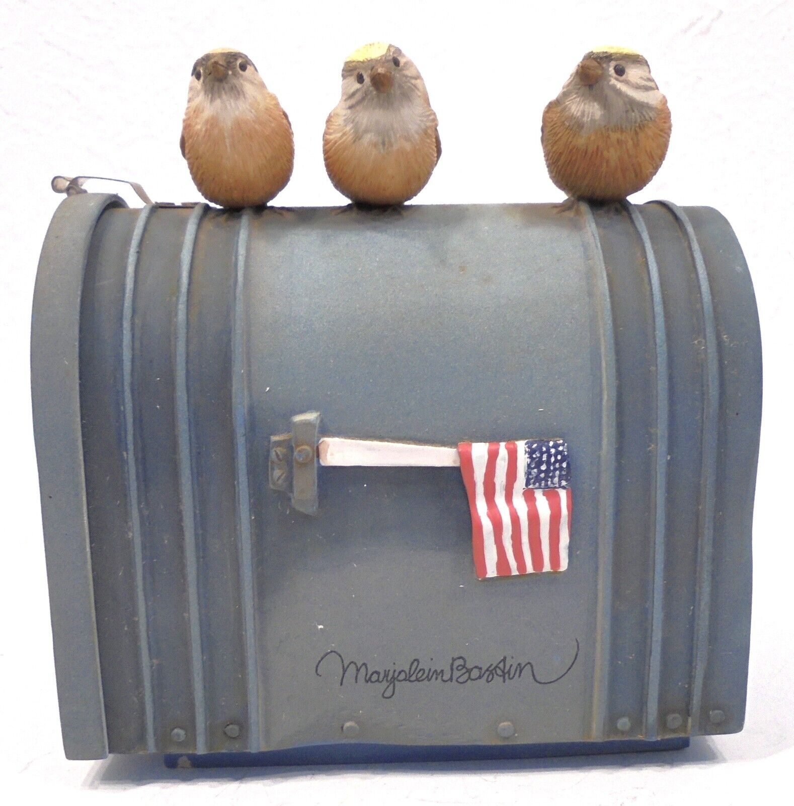 Vintage Hallmark Marjolein Bastin Mailbox Music Box 3 Birds on U.S. Mail Box