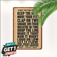 Golden Era Hip Hop Lyrics Tin Sign 8x12 Urban Music Room Wall Metal Plaque picture