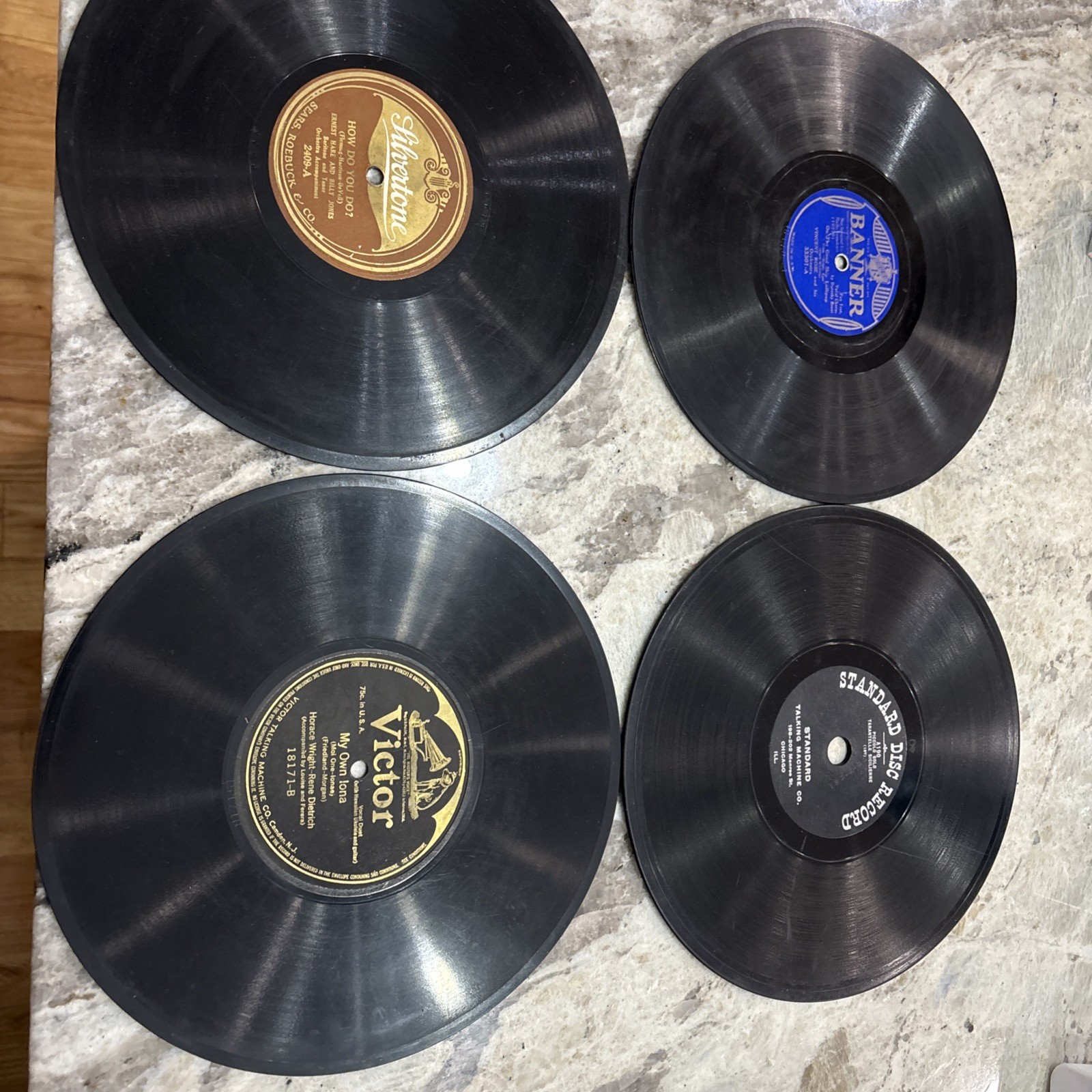 Antique Records 78 RPM Shellac Discs.  Early 1900-1920
