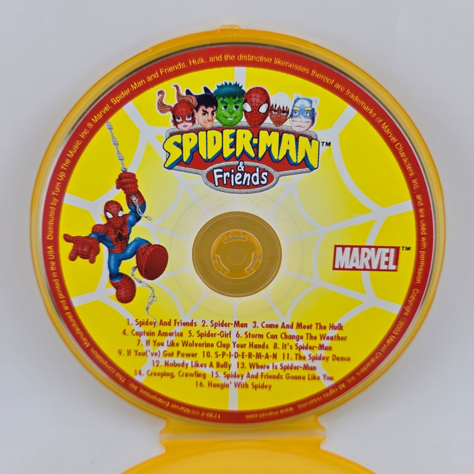 Marvel Spider-Man & Friends Soundtrack CD 2003 Yellow Case Kids Music Vintage