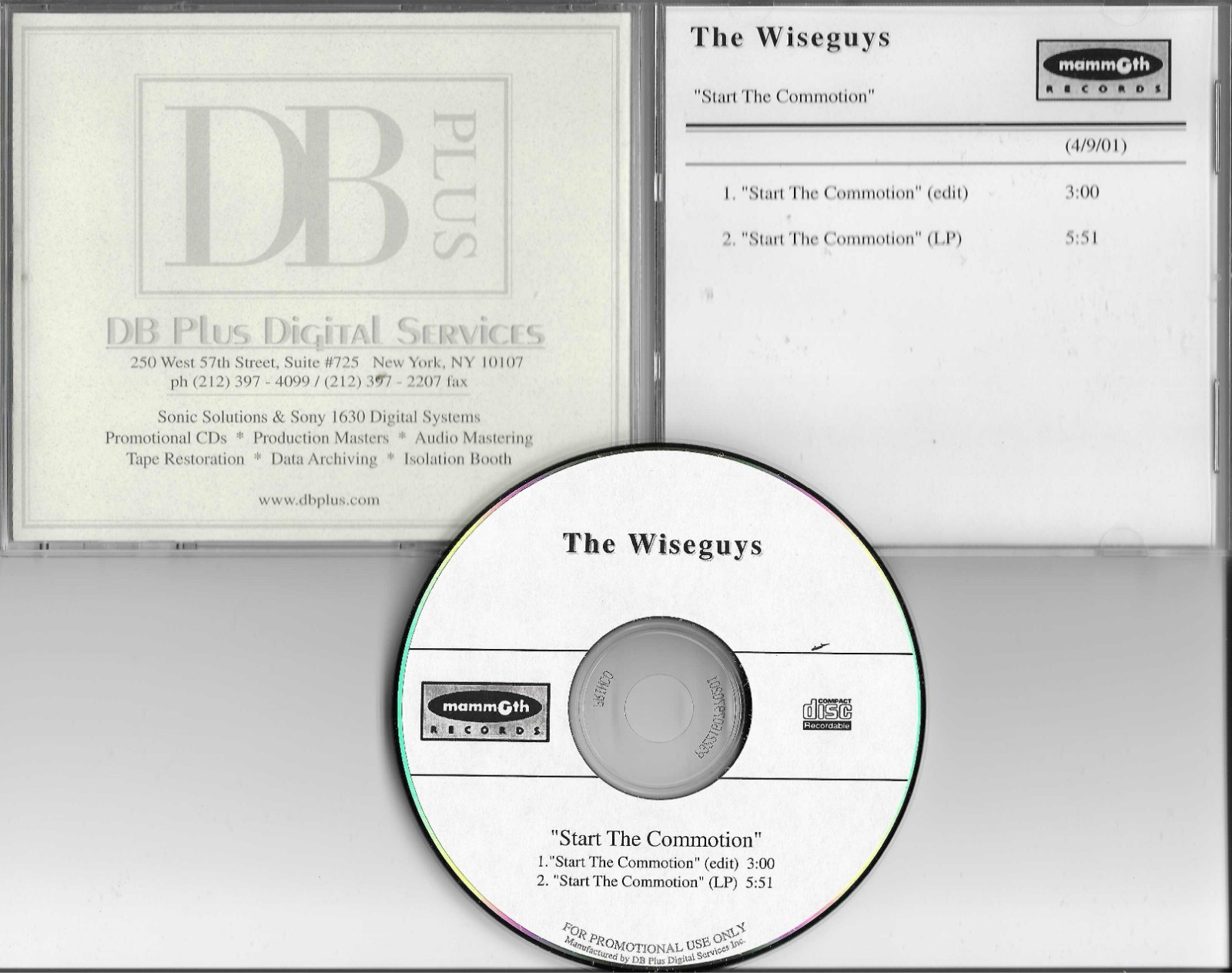 THE WISEGUYS Start the Commotion 2TRX w/ RARE EDIT TST PRESS PROMO DJ CD single
