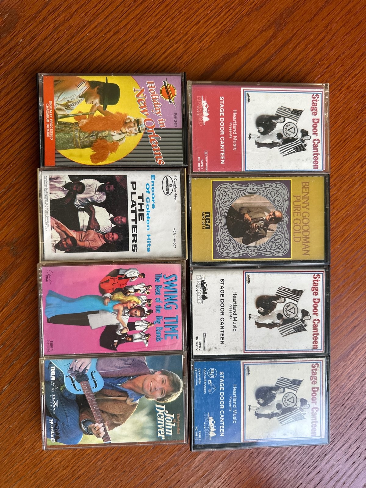 Lot of Vintage Cassette Tapes Big Band Swing John Denver Platters + Storage Case