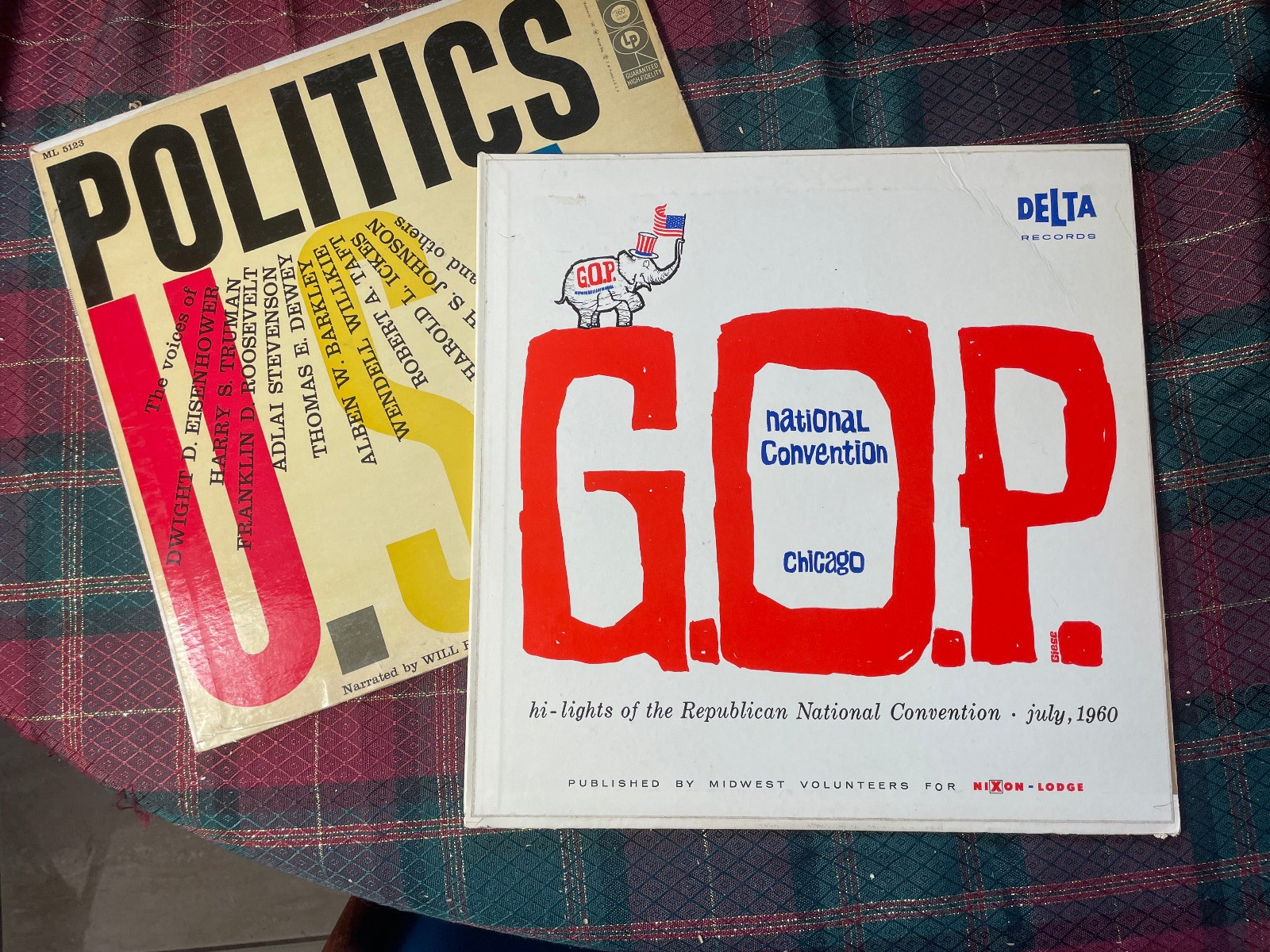 G.O.P. National Convention Chicago 1960 VERY RARE PLUS Bonus LP Politics USA